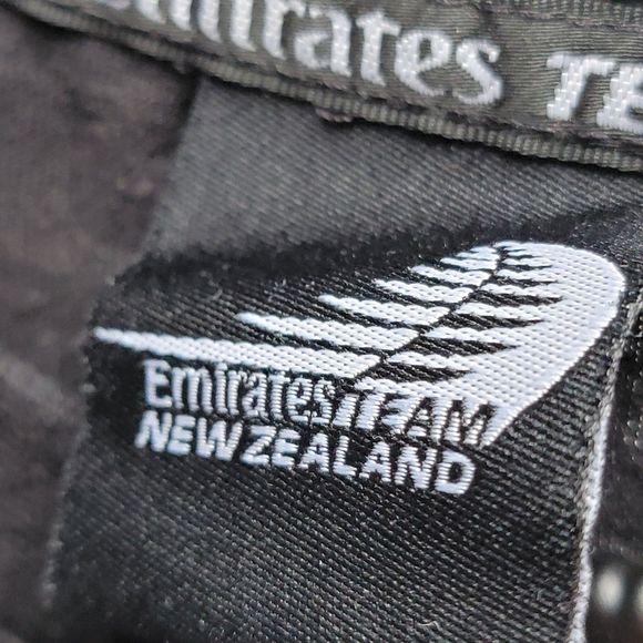 Emirates Team NZ Black Logo Print Cotton Blend Classic T-Shirt Men Large - Picture 4 of 8